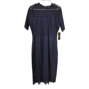 Lulus Dress Womens Large Short Sleeve Lace Eyelash Hem And Sleeves